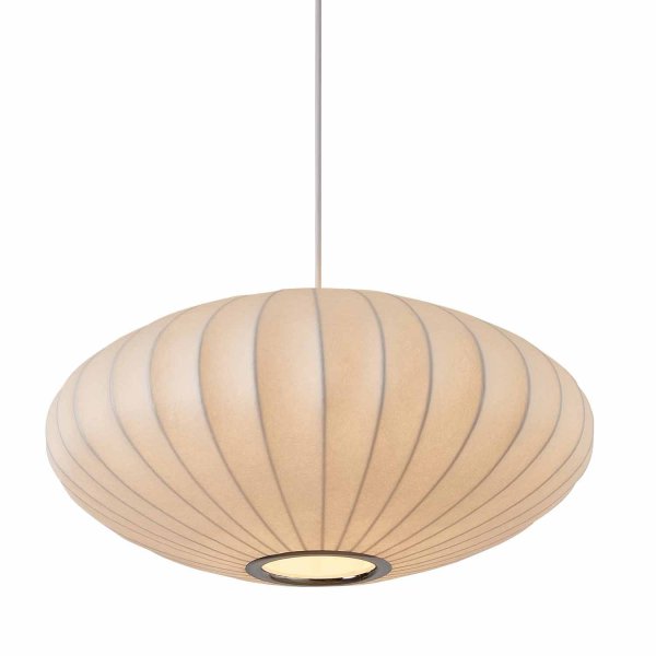 Suspension 1 lumière KATY Ø40 cm soie artificielle, design minimaliste textile, idéale pour chambres et salons confortab 2